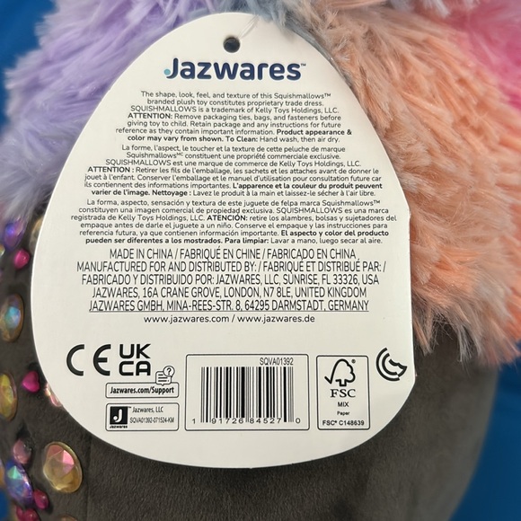 Original SquishMallows Named Frumpy Size 8 “ Inch Bigfoot Valentines Day NWTS - Picture 10 of 14